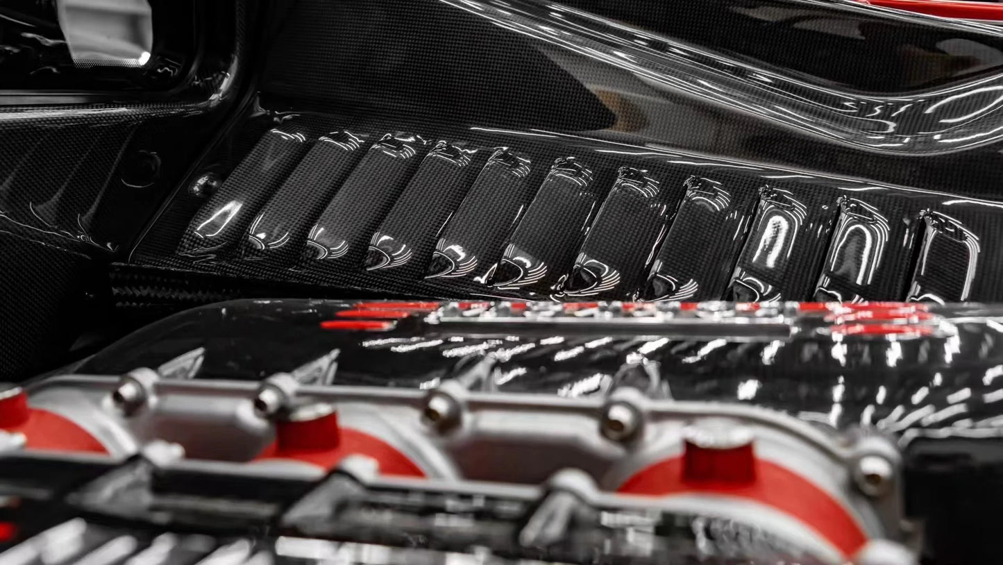 Ferrari 458 Italia & Spider 2009-2015 DRY Carbon Fiber Engine Compartment Cover Parts