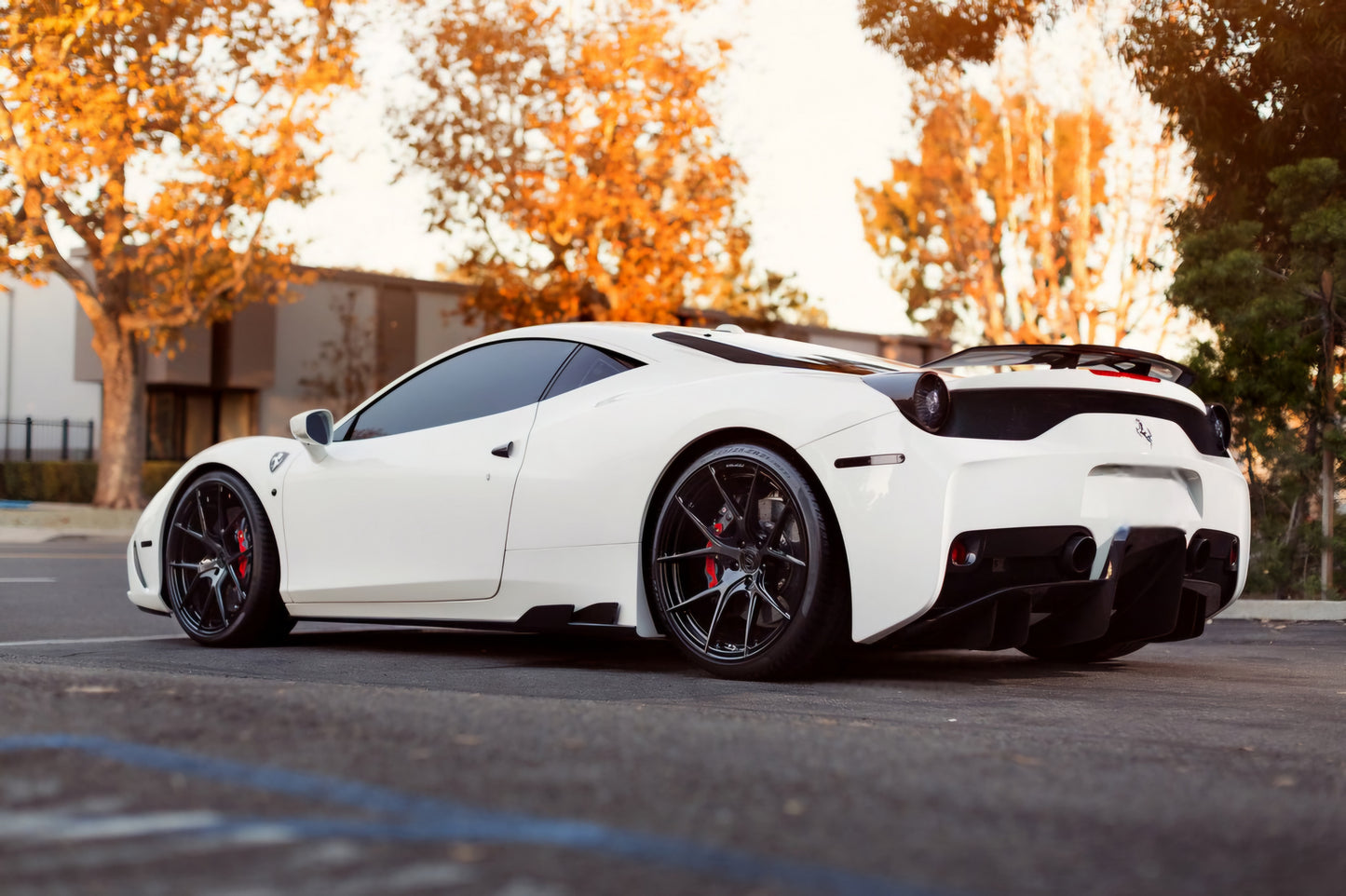 法拉利 458 Italia & Spider 2009-2015 DRY 碳纖維 SP 風格後保險桿和擴散器