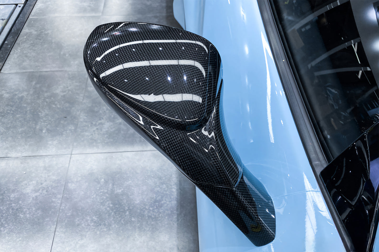 Ferrari 488 GTB & Spider 2015-2019 DRY Carbon Fiber & Forged Carbon Fiber Rearview Mirror Caps