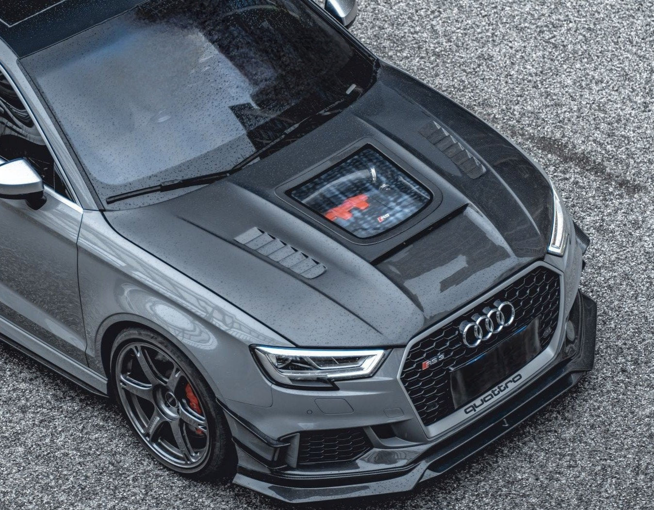 AUDI RS3 2015-2020 Carbon Fiber Open Engine Hood