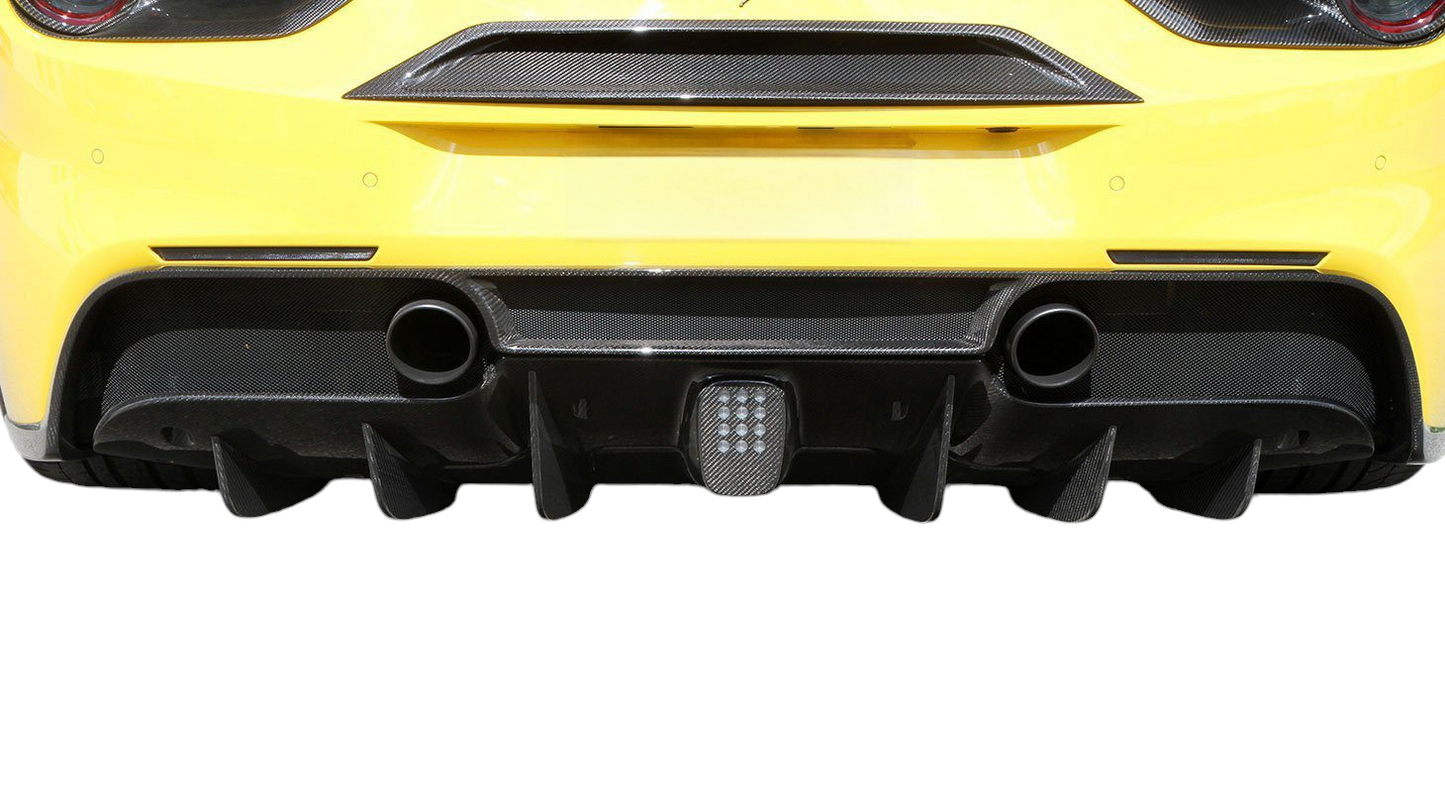 Ferrari 488 GTB & Spider 2015-2019 DRY Carbon Fiber & Forged Carbon Rear Diffuser