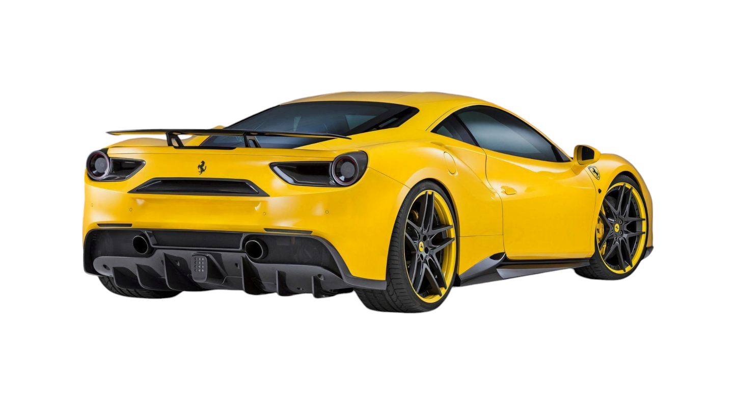 Ferrari 488 GTB & Spider 2015-2019 DRY Carbon Fiber & Forged Carbon Rear Diffuser