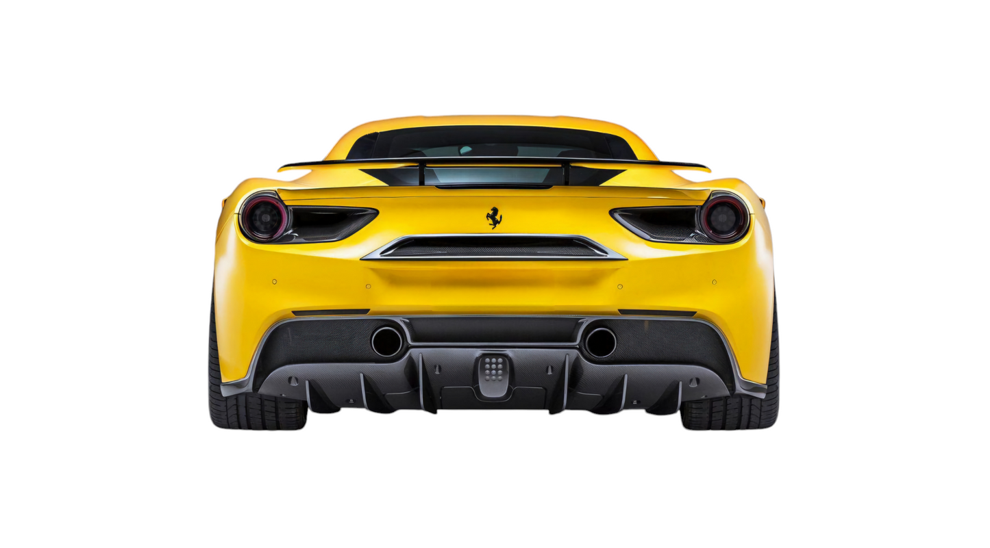 Ferrari 488 GTB & Spider 2015-2019 DRY Carbon Fiber & Forged Carbon Rear Diffuser