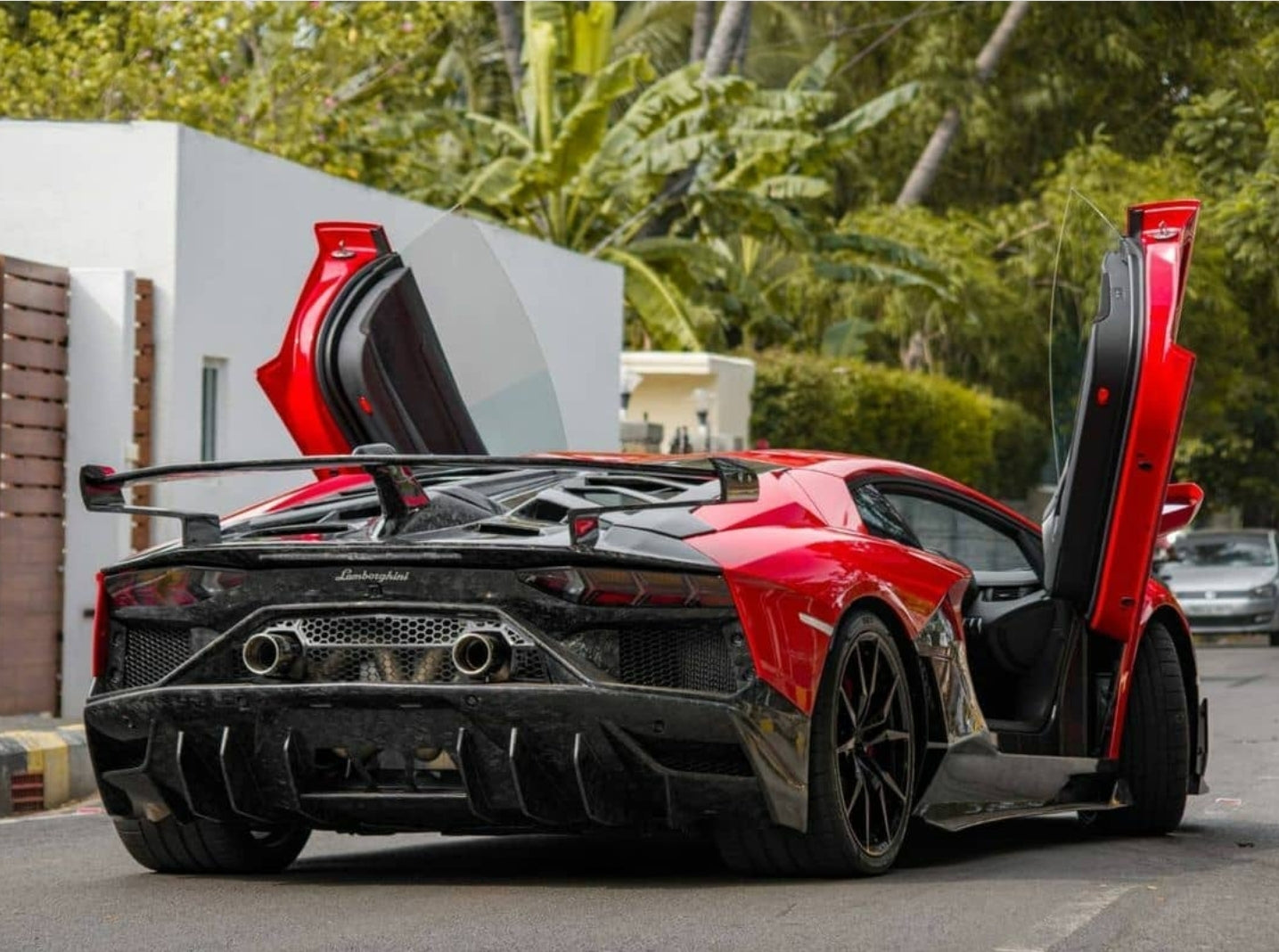 Lamborghini Aventador LP700 LP720 DRY Forged Carbon Fiber SVJ-Style Rear Bumper